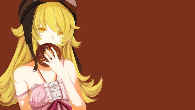 anime girl eating donut