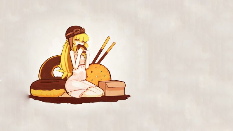 anime girl eating donut