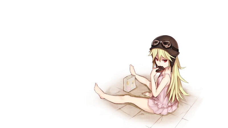 anime girl eating donut