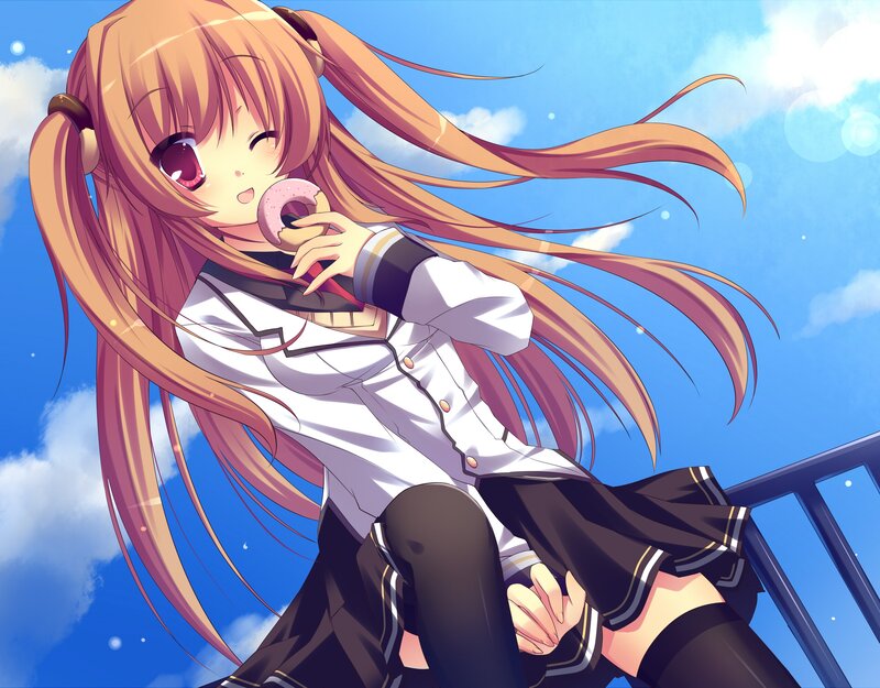 anime girl eating donut