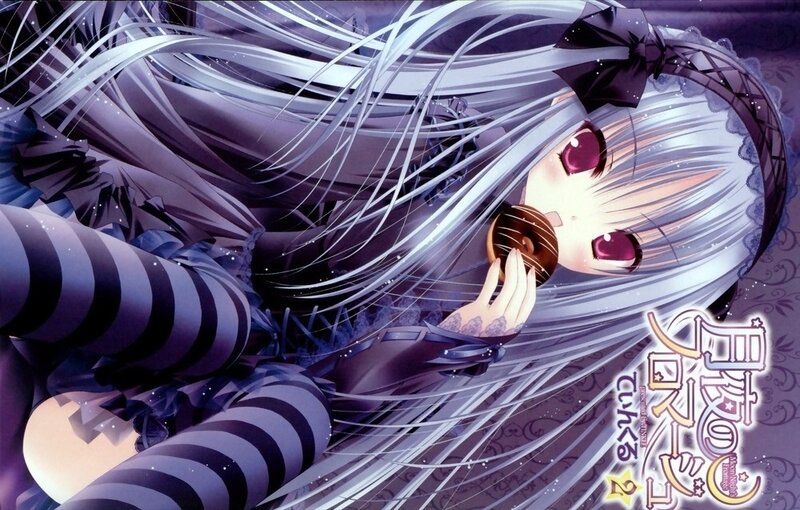 Anime Girl Eating Donut — Purple