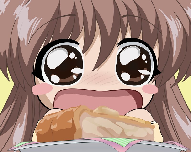 anime girl eating food