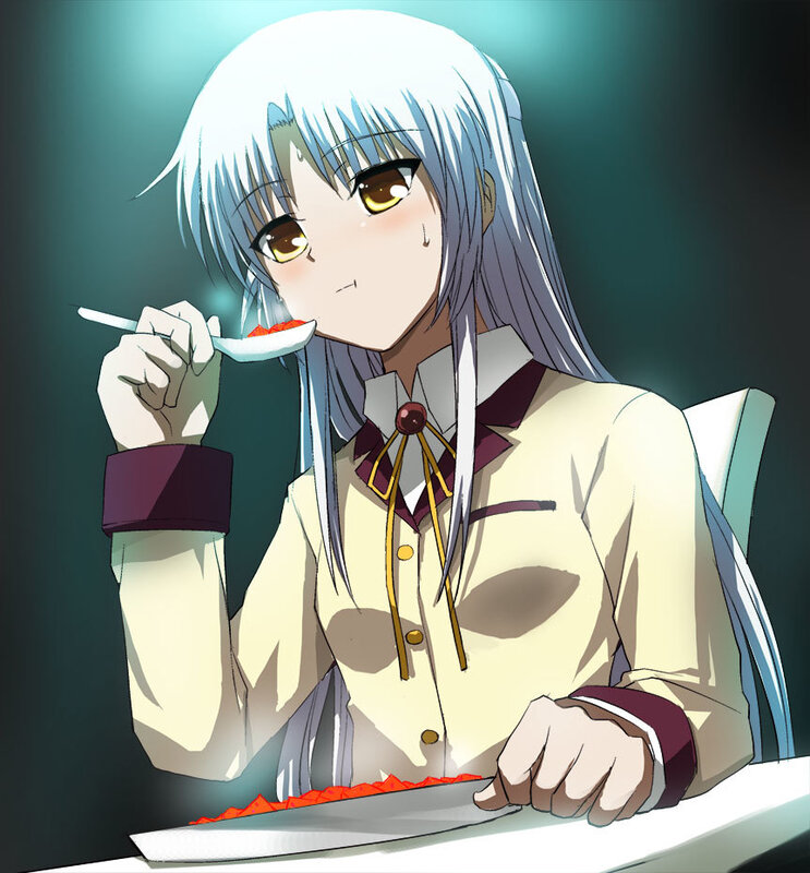anime girl eating food