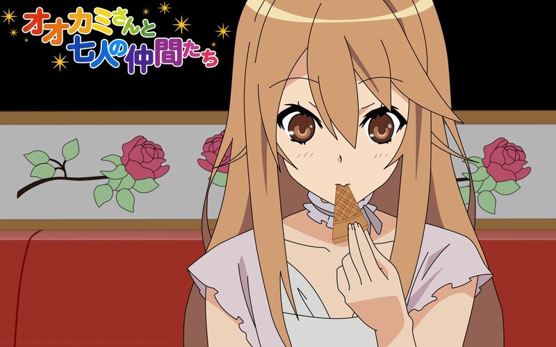 Anime girl eating ice cream