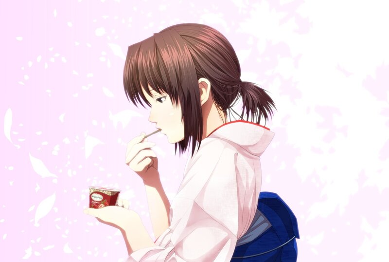 anime girl eating ice cream