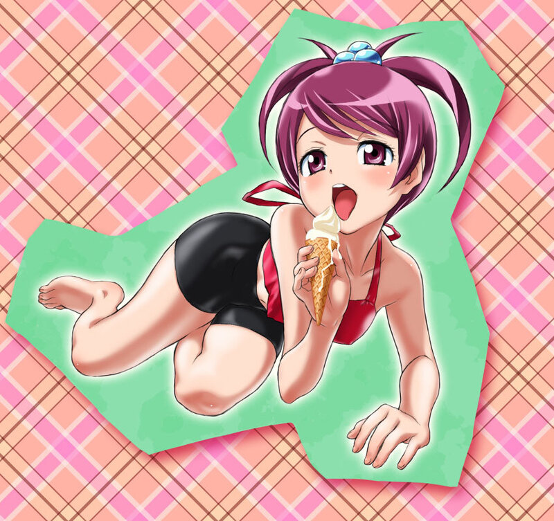 anime girl eating ice cream