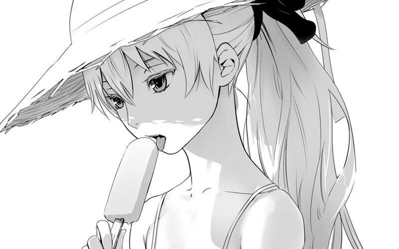 anime girl eating ice cream