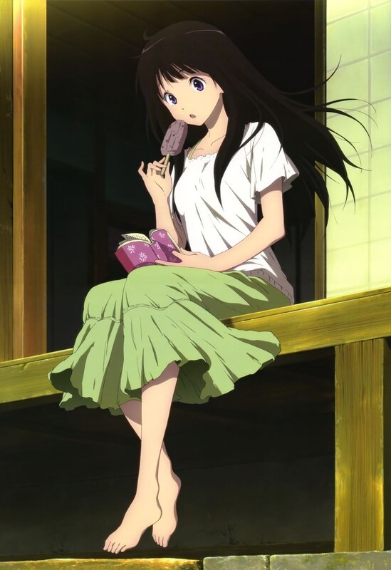 Anime girl eating ice cream