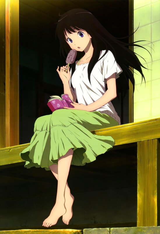 Anime girl eating ice cream