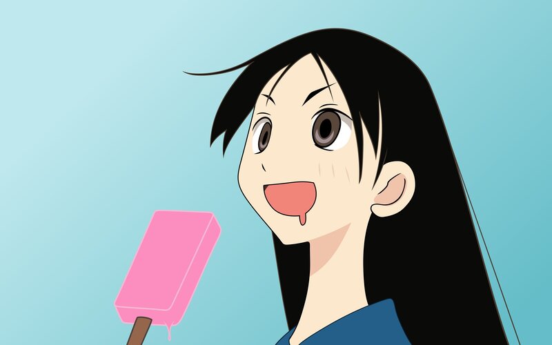 anime girl eating ice cream