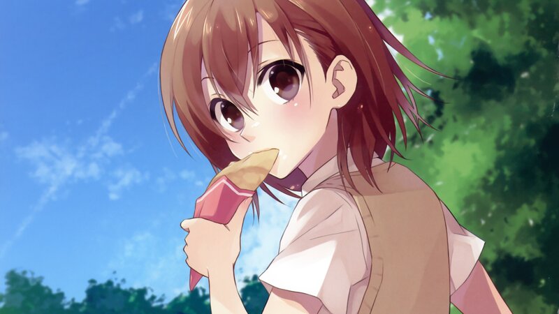 anime girl eating ice cream