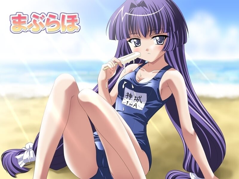 Anime girl eating ice cream
