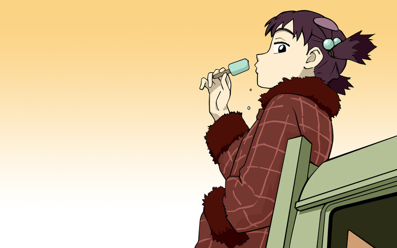 anime girl eating ice cream
