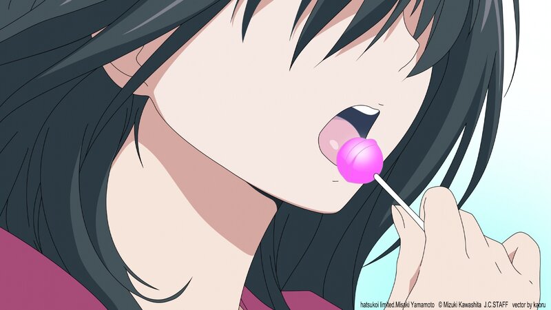 anime girl eating lollipop