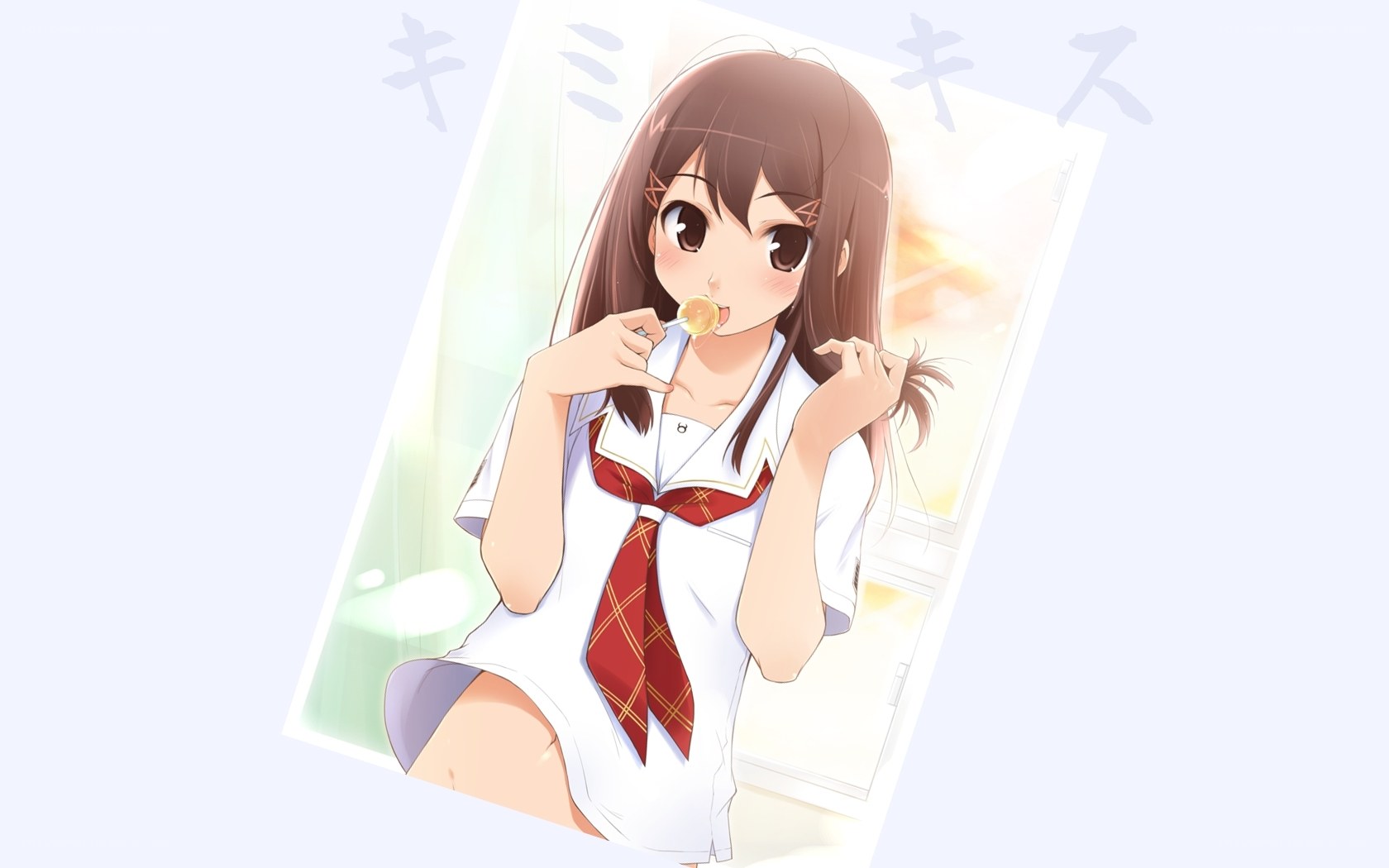 anime girl eating lollipop