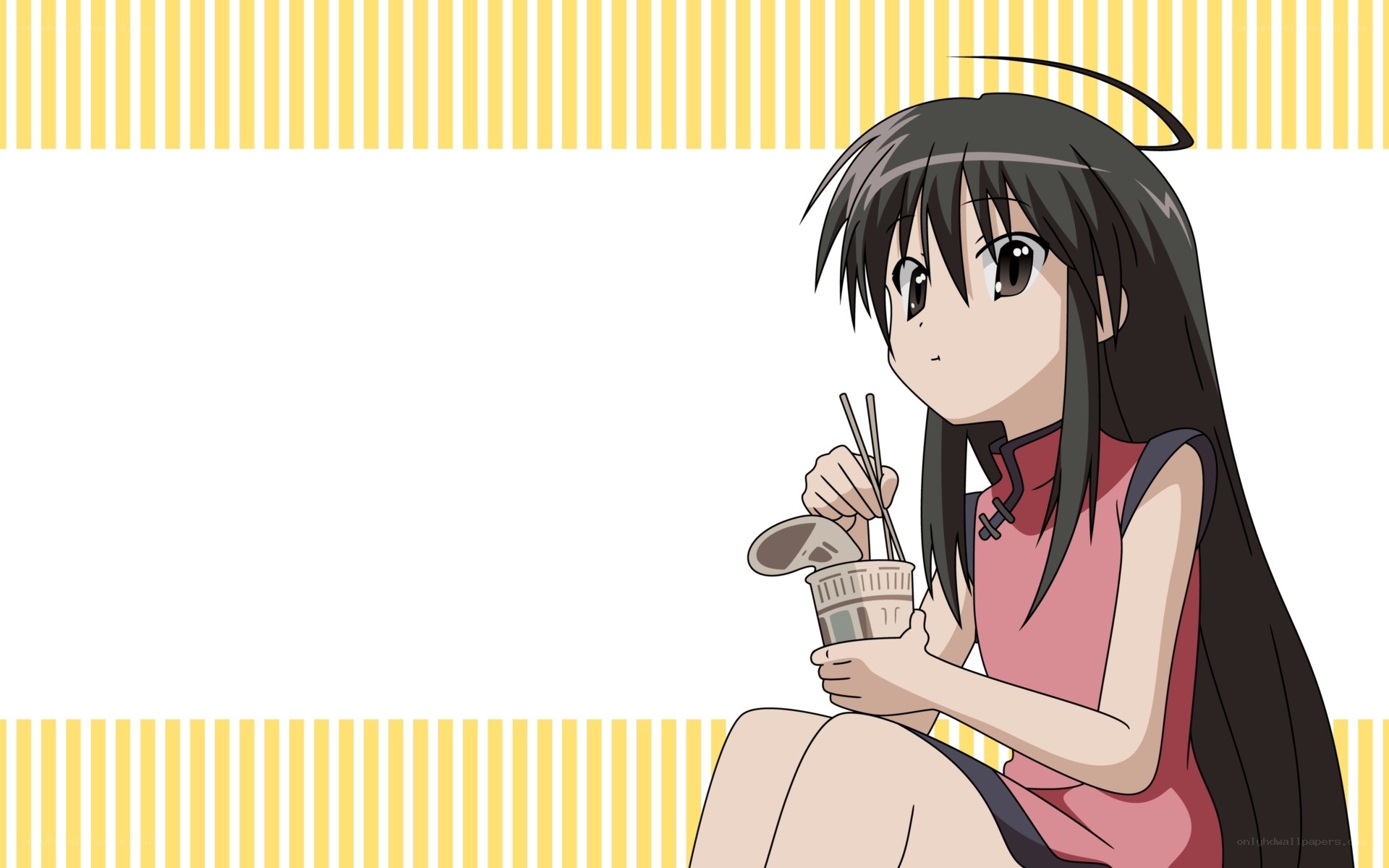 anime girl eating noodles