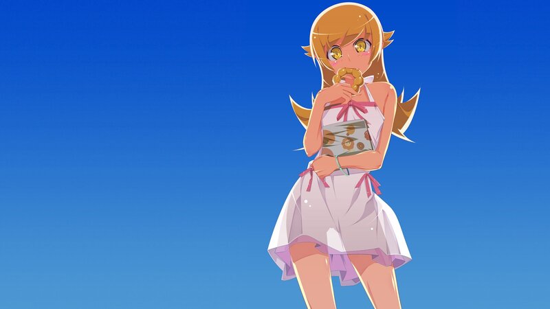 anime girl eating pastry