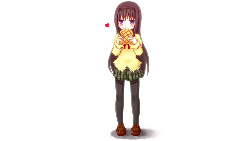 anime girl eating pie
