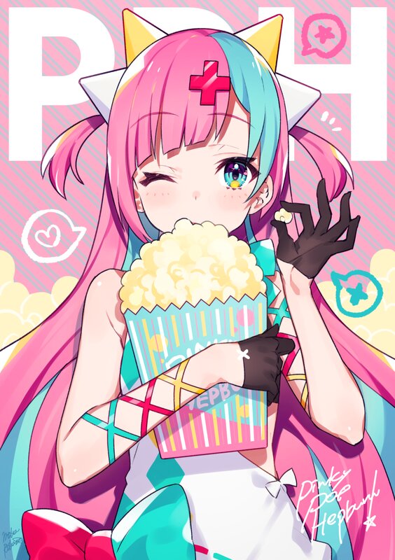 Anime Girl Eating Popcorn