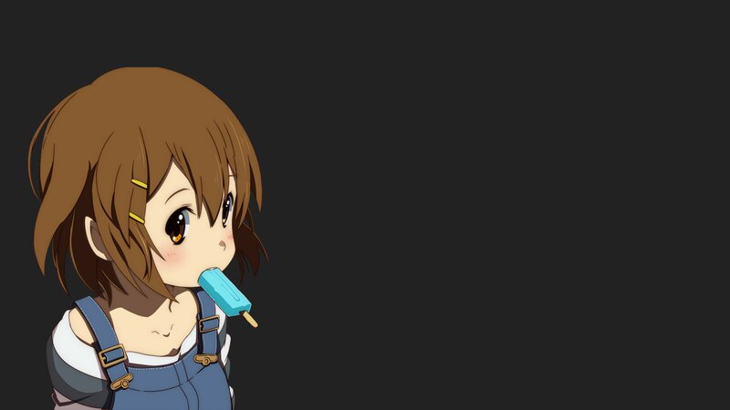 Anime Girl Eating Popsicle — Brown