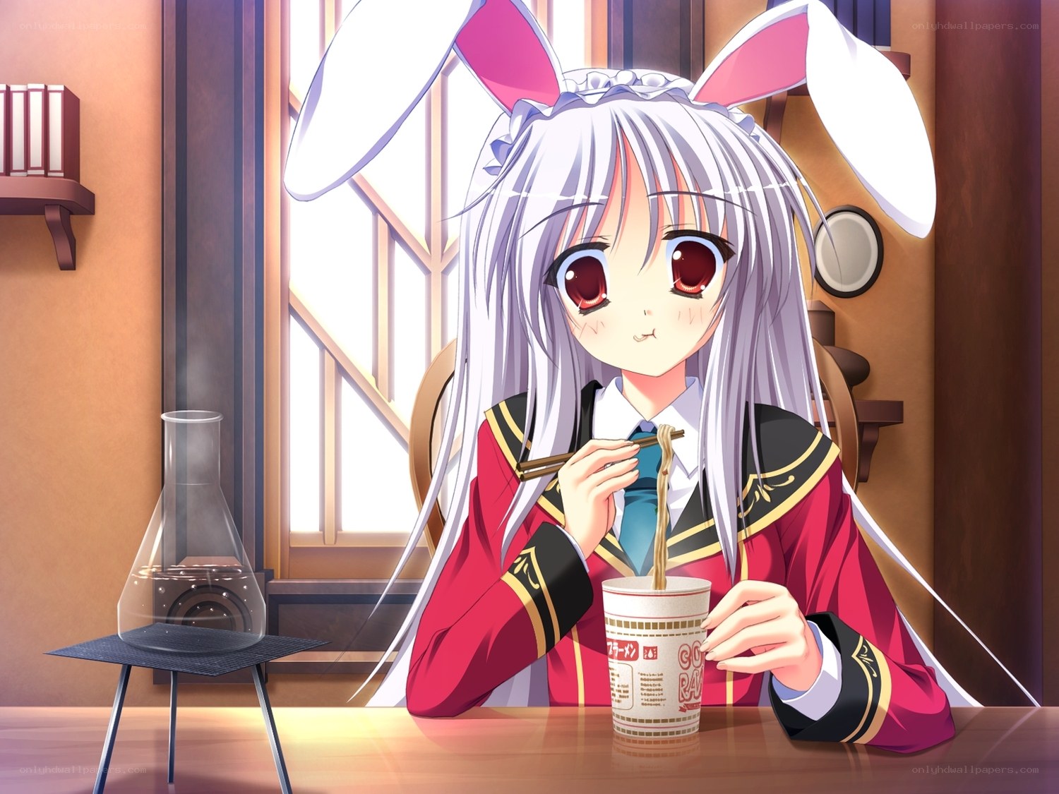 anime girl eating ramen