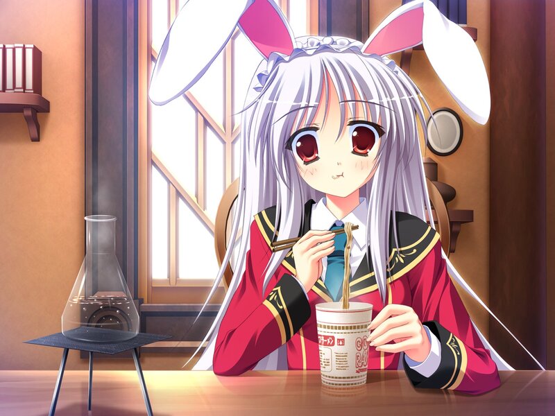 anime girl eating ramen