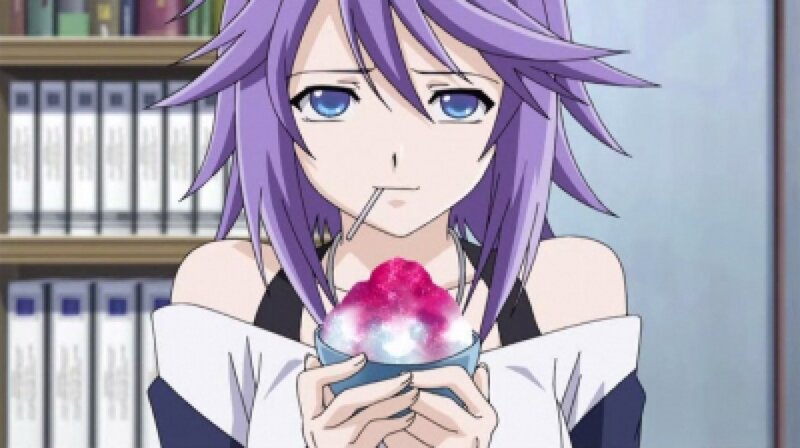 anime girl eating shaved ice