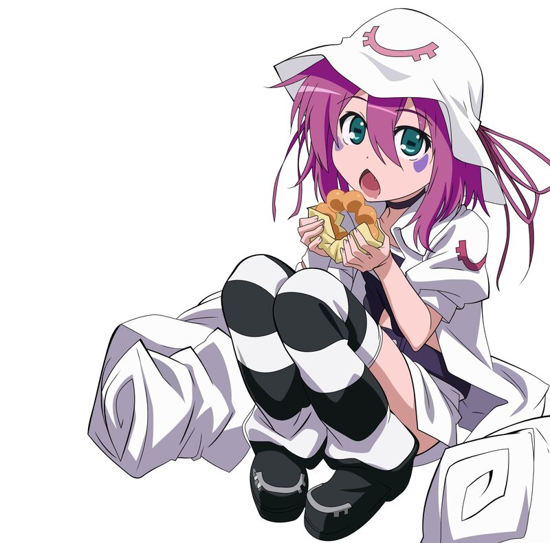 anime girl eating snack
