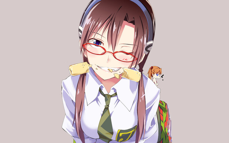 anime girl eating snack