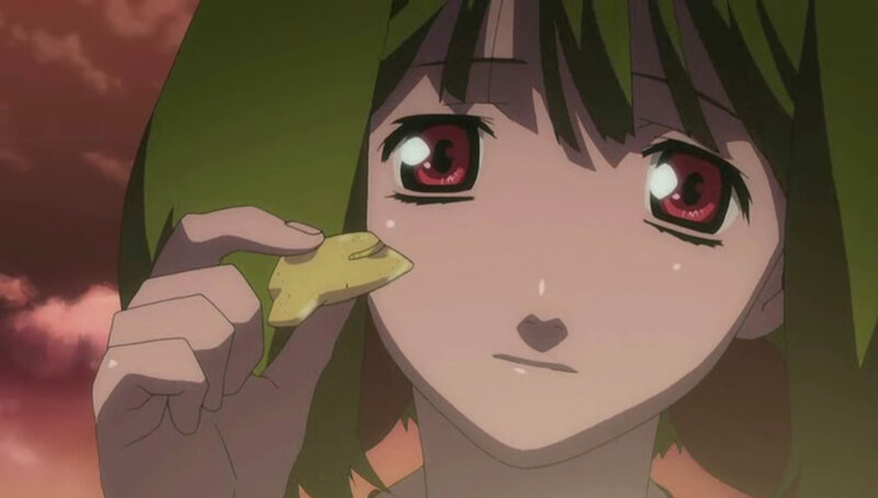 anime girl eating snack