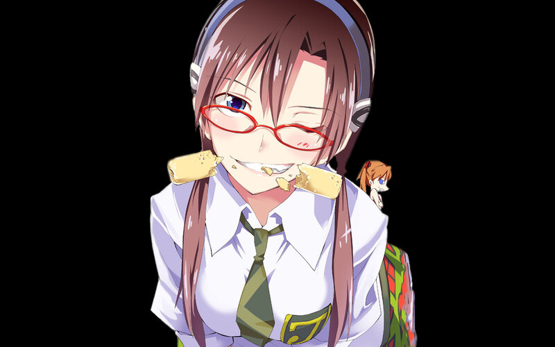 anime girl eating snack