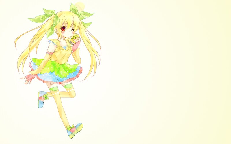 anime girl eating snack
