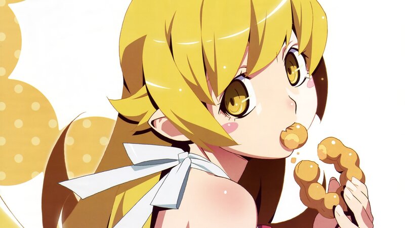 anime girl eating snack
