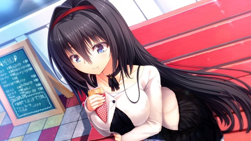 anime girl eating snack