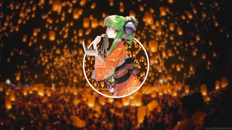 Anime Girl Eating Snack — Green, Festive