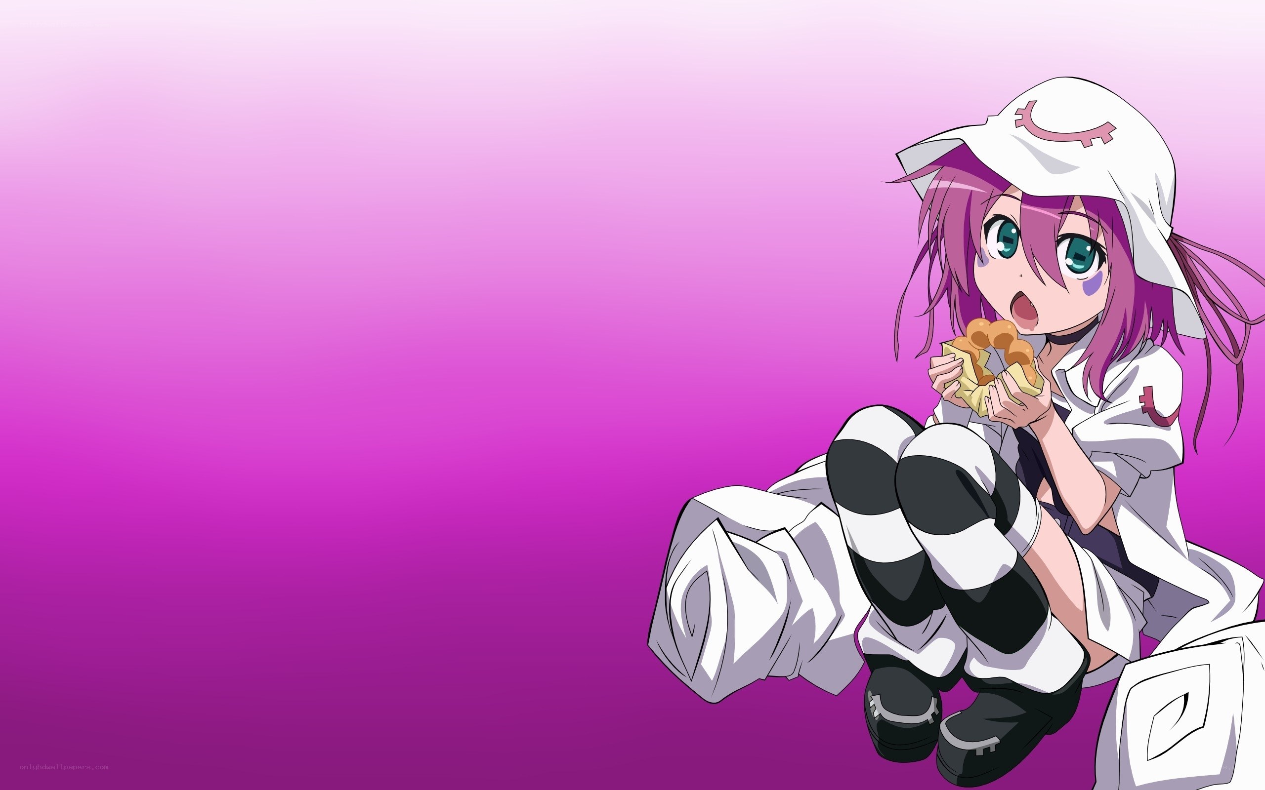 anime girl eating snack