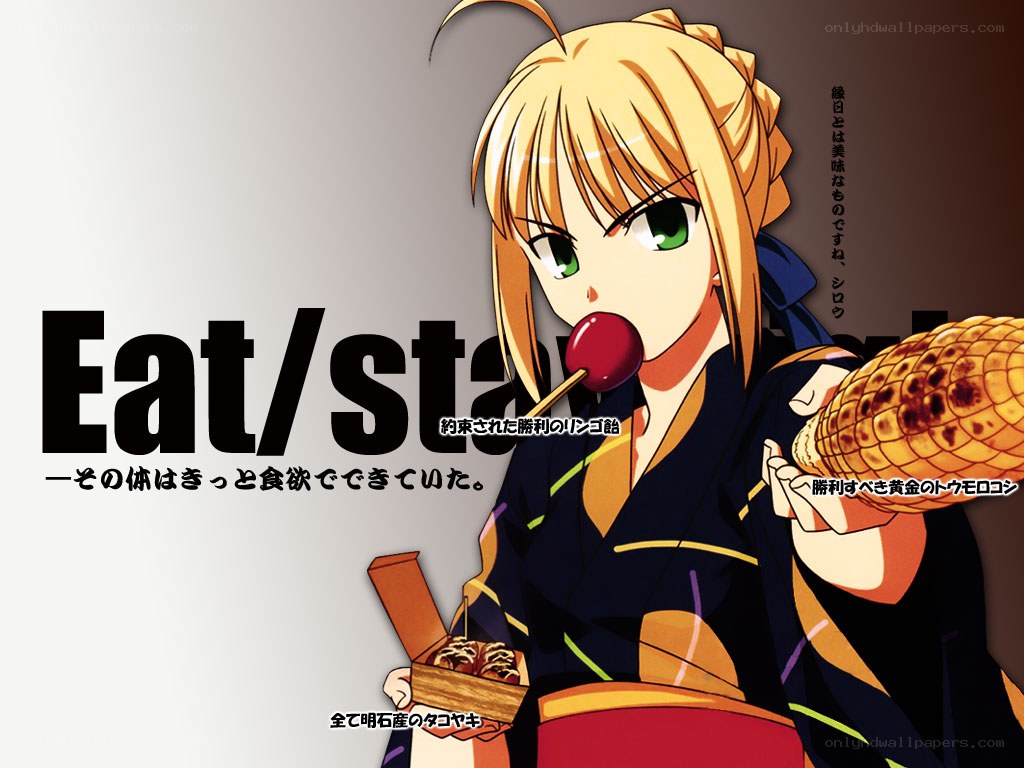 anime girl eating snacks