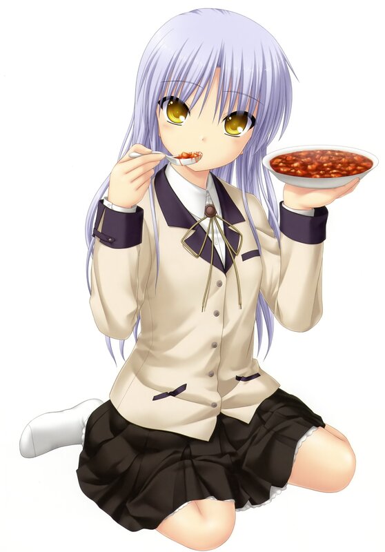anime girl eating soup