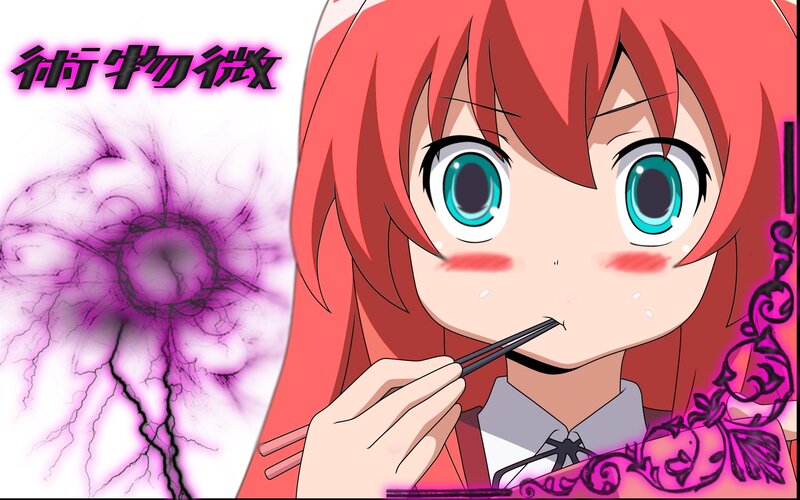 Anime girl eating with chopsticks