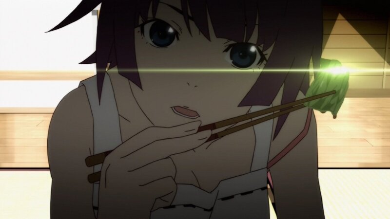 anime girl eating with chopsticks