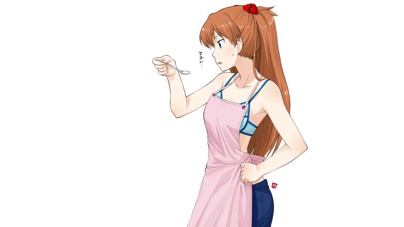 anime girl eating with spoon
