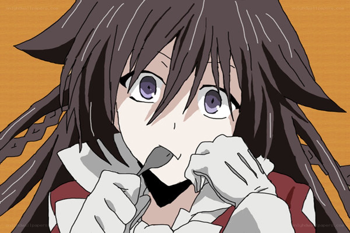anime girl eating with spoon