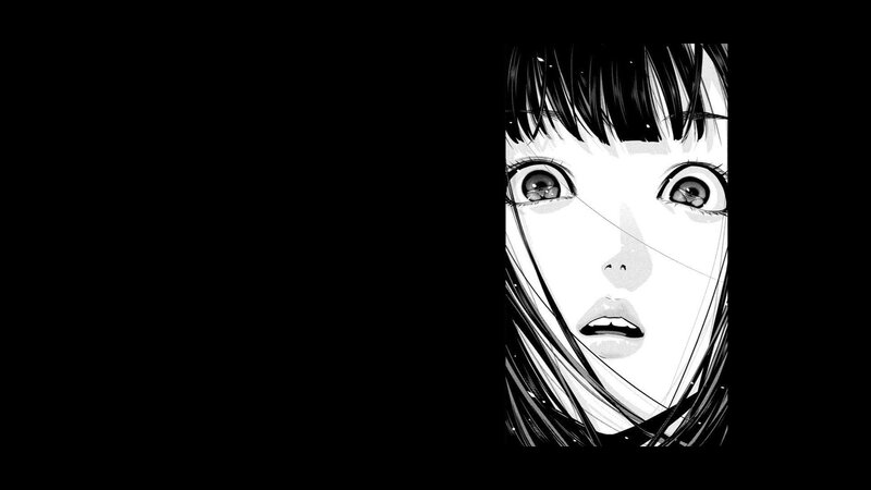 Anime Girl Face — Black, Dramatic, Manga