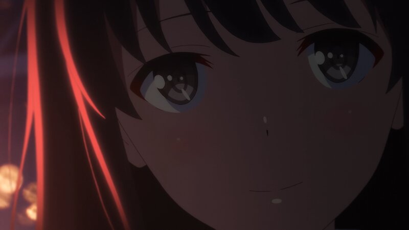 Anime Girl Face — Black, Dramatic, Night