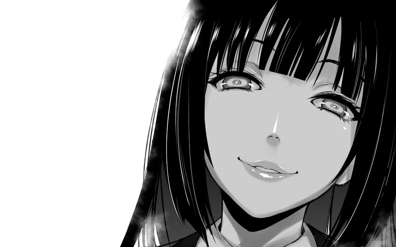 Anime Girl Face — Black, Dramatic