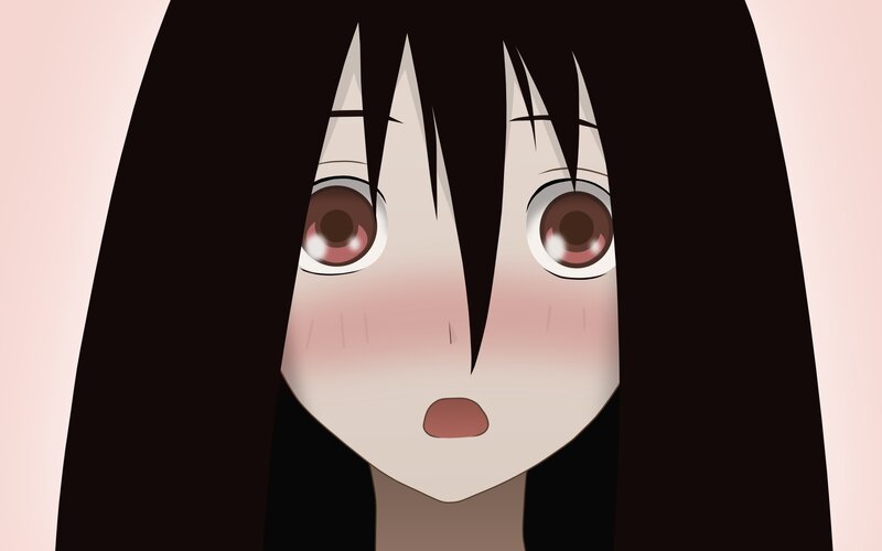 Anime Girl Face — Black, Surprised