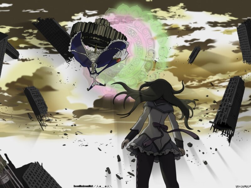 Anime Girl Facing Destruction
