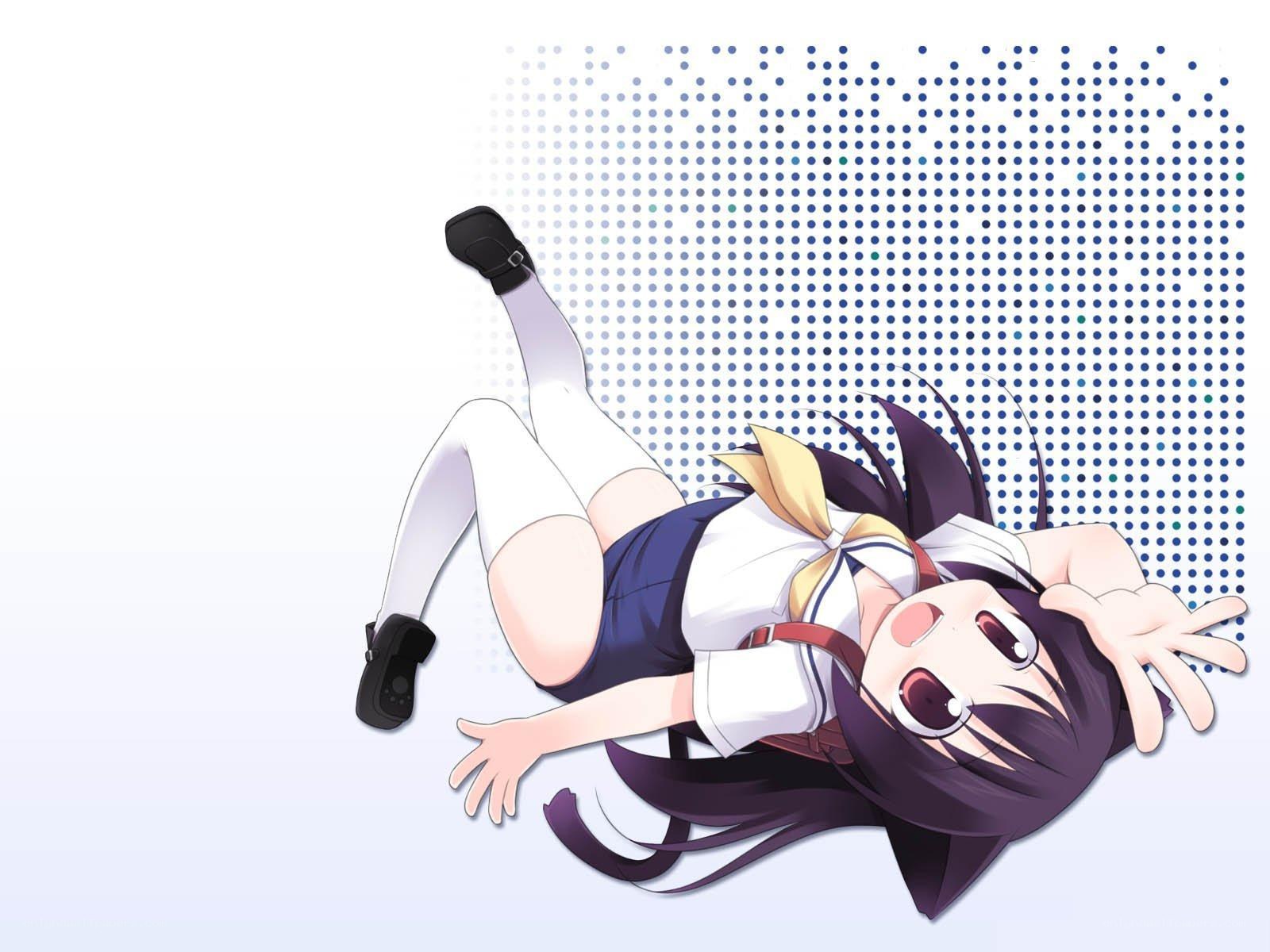 anime girl falling backward
