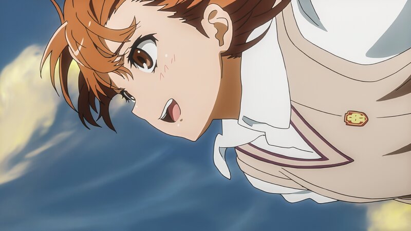 Anime Girl Falling — Blue, Dramatic, Afternoon, Sky, Clouds