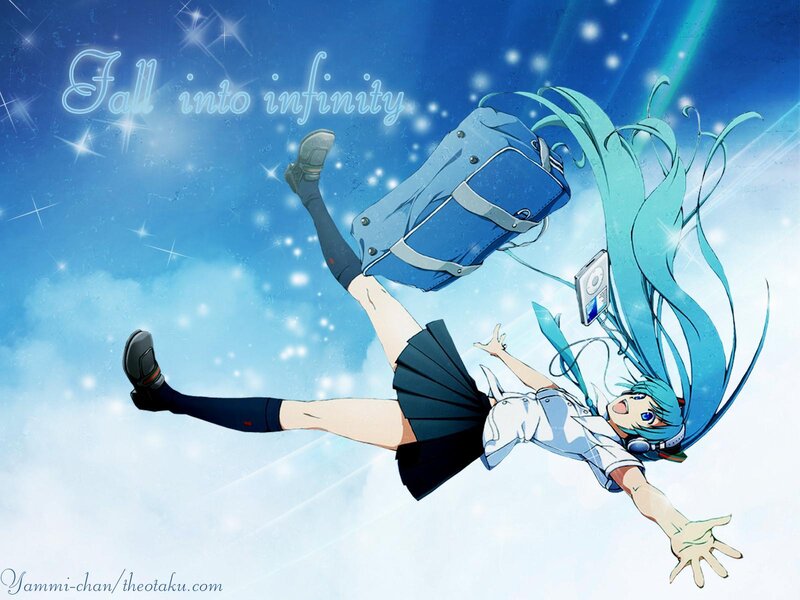 Anime Girl Falling — Blue